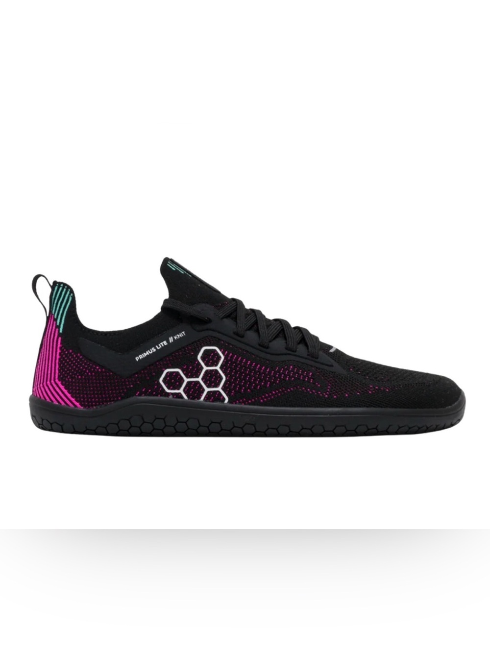 Vivo Barefoot Primus Lite Knit Women's Black with Pink & Teal Accents